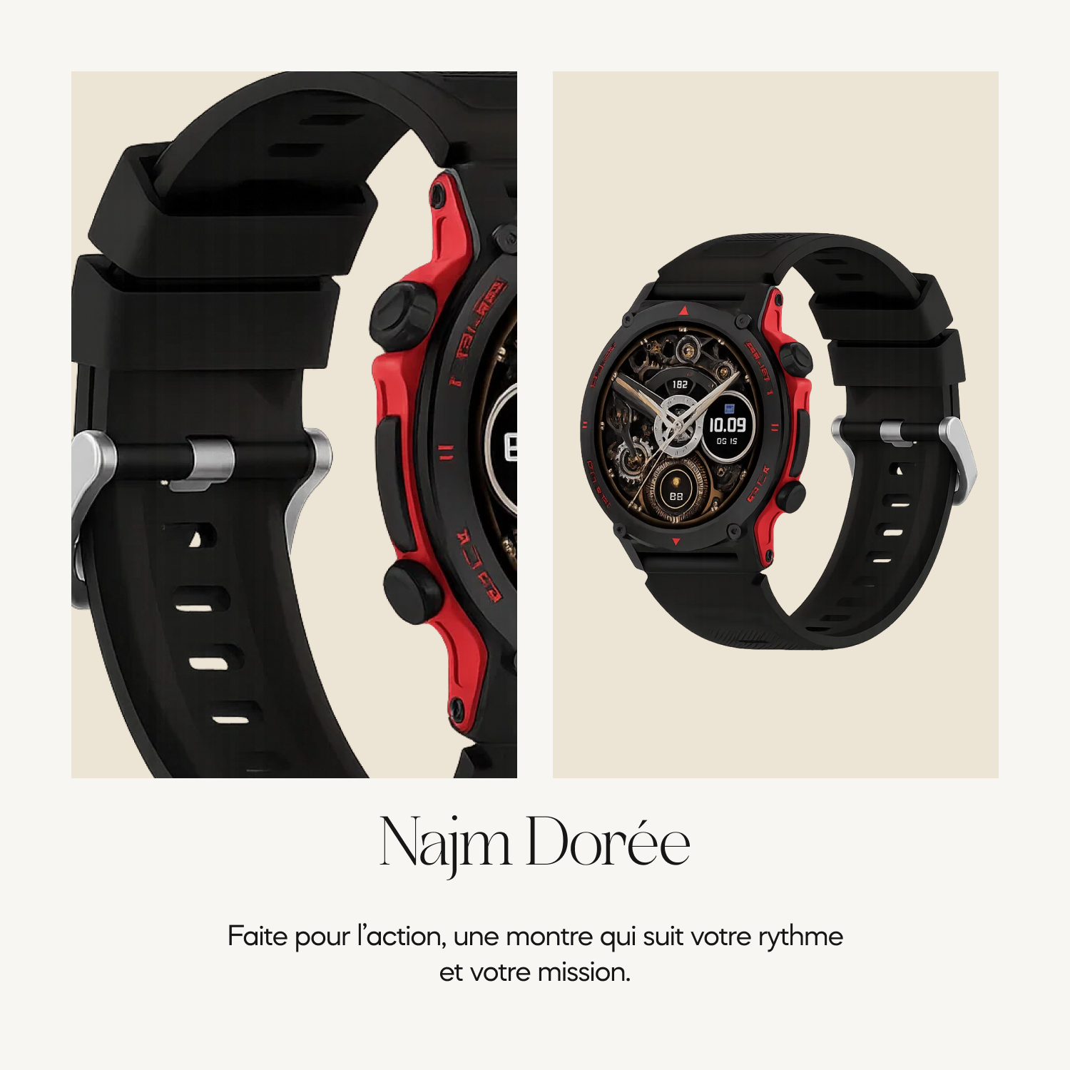 Montre connecté Seif Noir