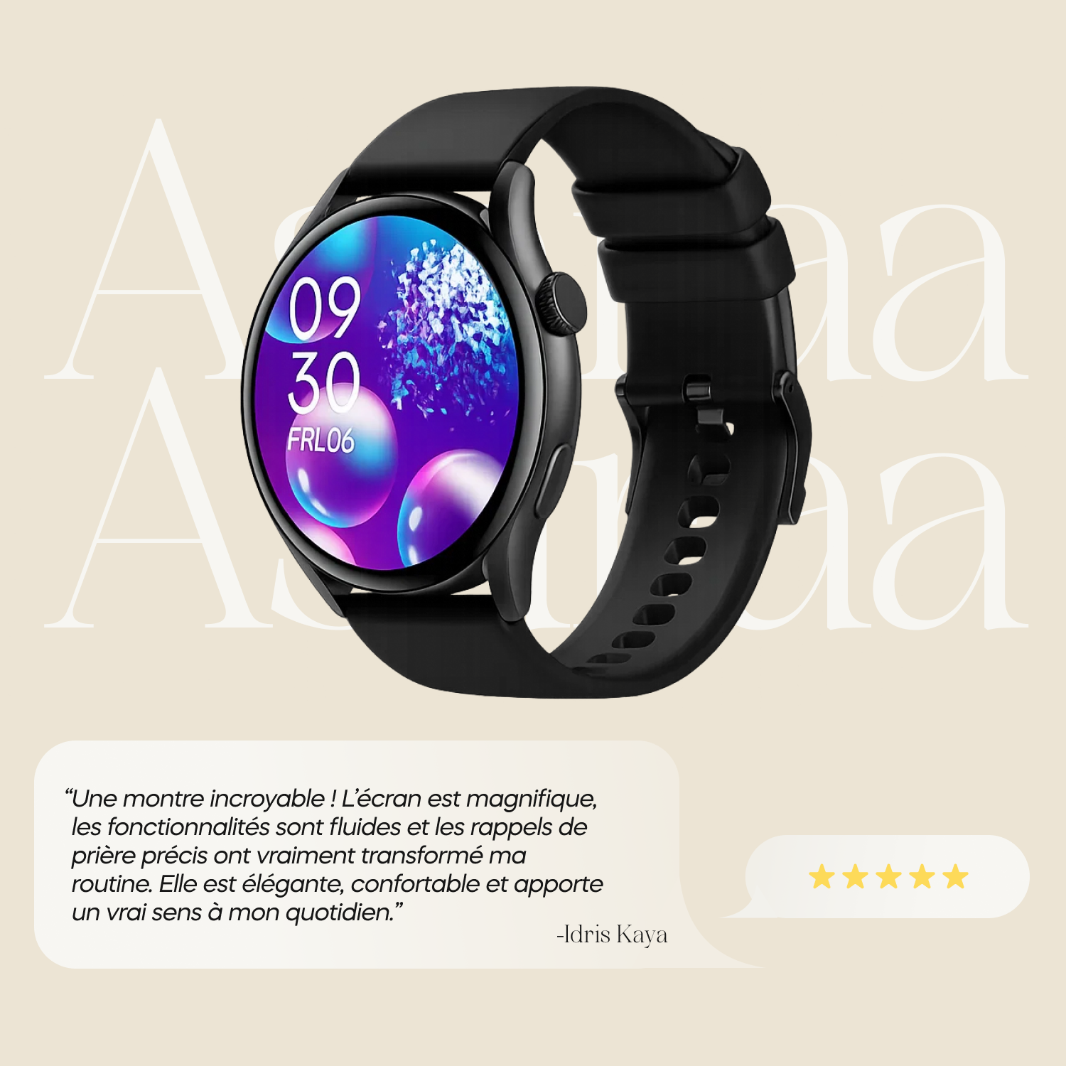 Montre connecté Shems Noir